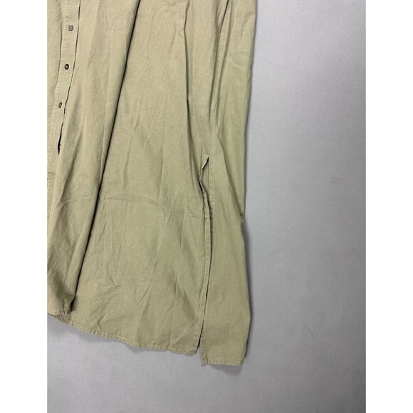 Tuckernuck Shiver Shirt Dress Midi Length Button Front Women's Army Green XXXL - Picture 7 of 9